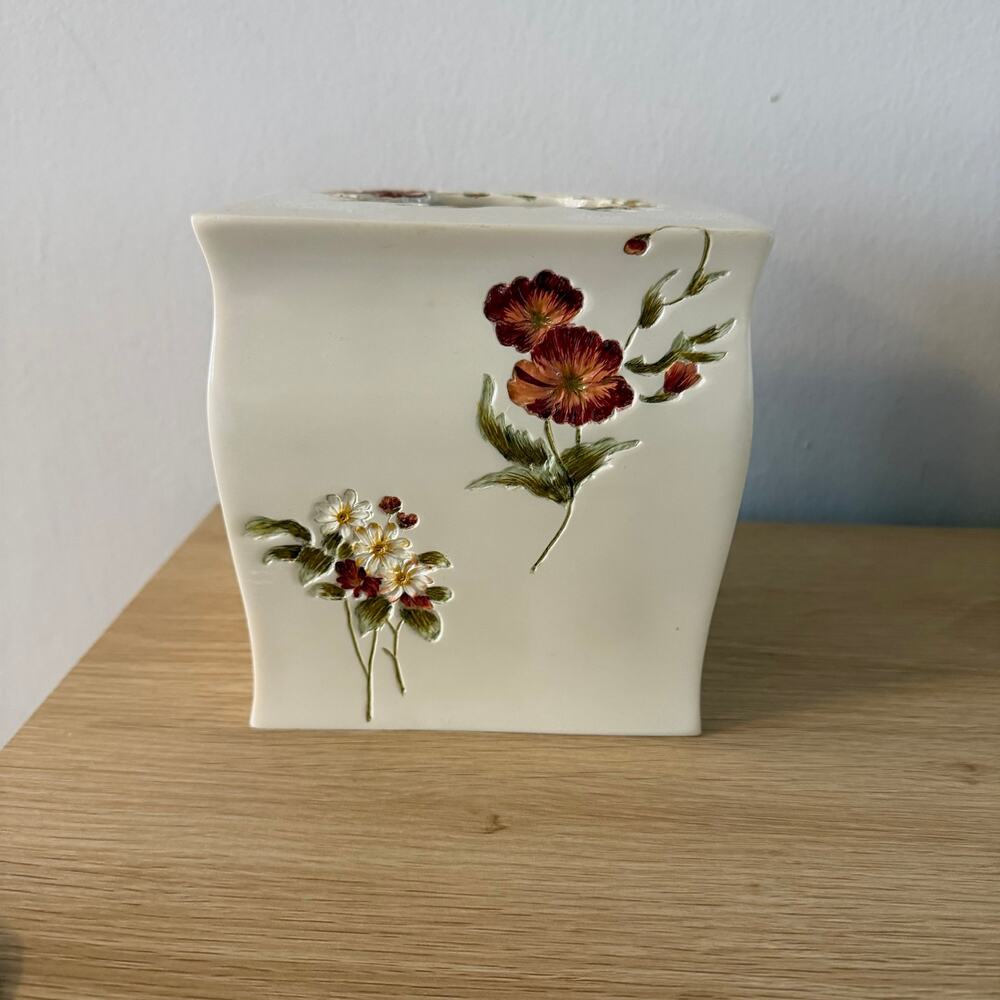 Vtg Y2K 2000s Floral Tissue Box Cover Cottagecore Granny